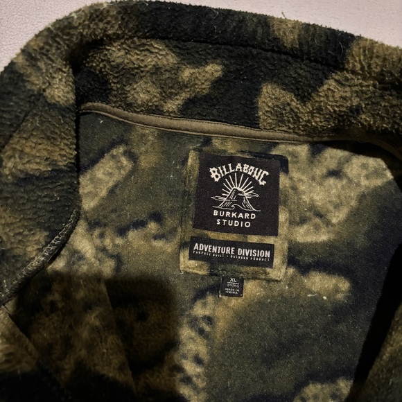 Billabong Crewneck Fleece Sweatshirt Size XL Camo 1/4 Quarter Zip Spring Fall - Picture 2 of 8